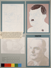 Auf kariertem Papier sind vier Bildfelder voneinander getrennt. In dem Feld rechts oben kann man schemenhaft das Porträt von Adolf Hitler erkennen. In den anderen Feldern sind ebenfalls männliche Porträts schwach zu erkennen.