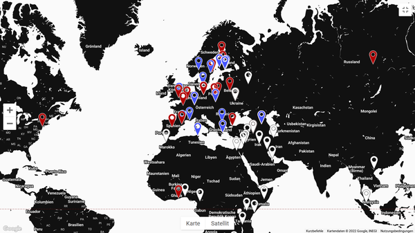 Artists at Risk, AR-residencies and events in different countries published on the AR-Website; Screenshot 