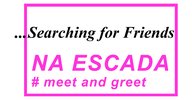 Schwarzer und pinker Text auf weißen Grund: …Searching for Friends #meet and greet