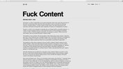 Artikel Fuck Content von Michael Rock auf seiner Website; Screenshot 