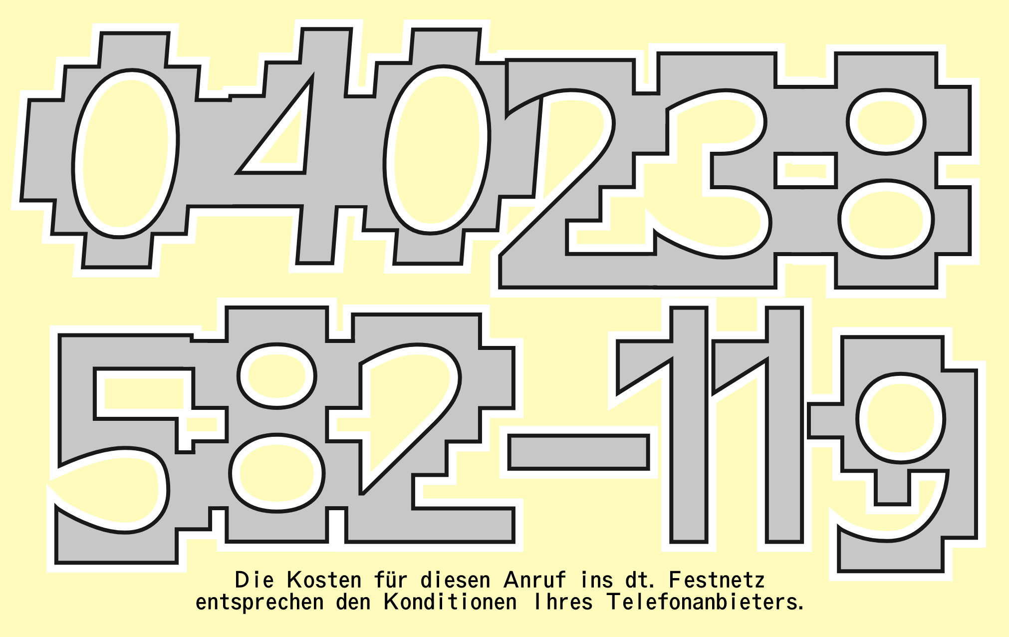 Telefonnummer: +49 40 238582-119. Die Kosten für diesen Anruf ins deutsche Festnetz entsprechen den Konditionen Ihres Telefonanbieters.