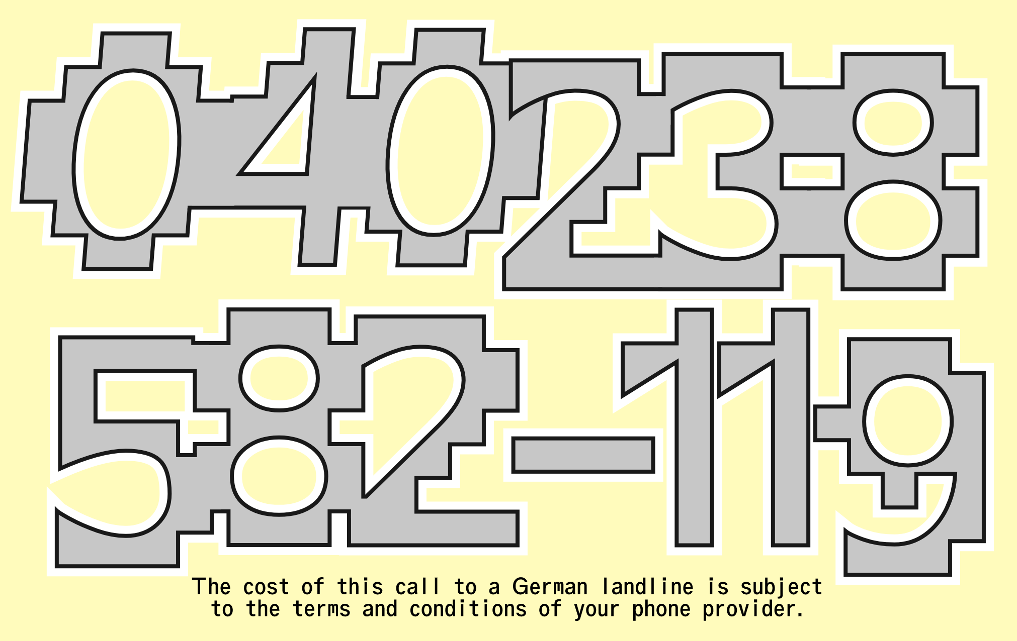 Phone number: +49 40 238582-119. The cost of this call to a German landline is subject to the terms and conditions of your phone provider.